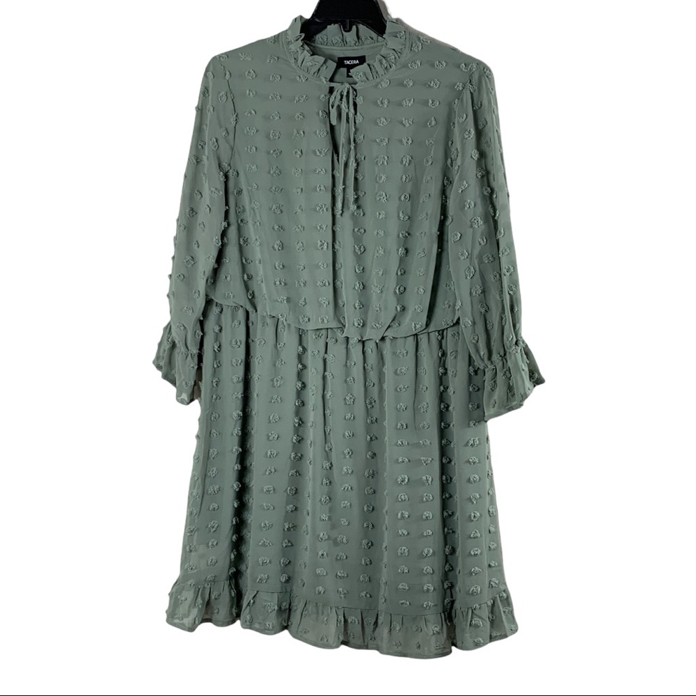 Tacera Green Long Sleeve Dress